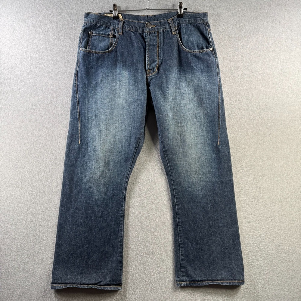 Oakley Jeans Mens 38x32 (Fits 37x29) Blue Denim Loose Fit Bootcut Baggy Y2K